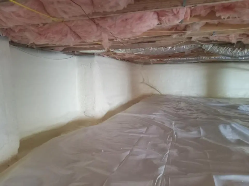 Crawl space encapsulation with closed-cell spray foam for Spray Foam Roofing in Westford